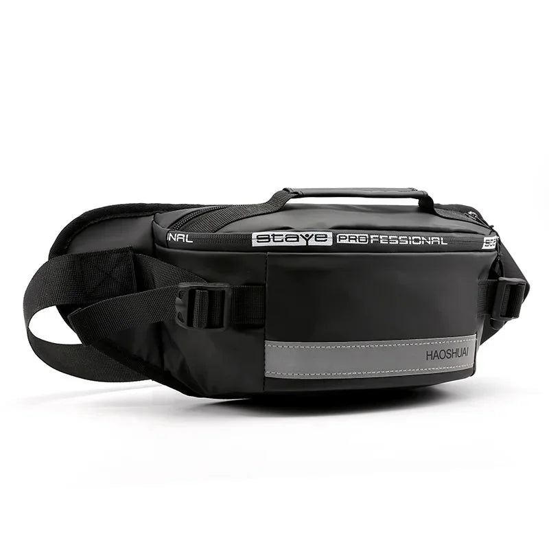 Men Nylon Waist Bags Fanny Single Chest Pack Multi-Functional Anti-theft Reflective Strip Shoulder Male Hip Bum Belt Bag