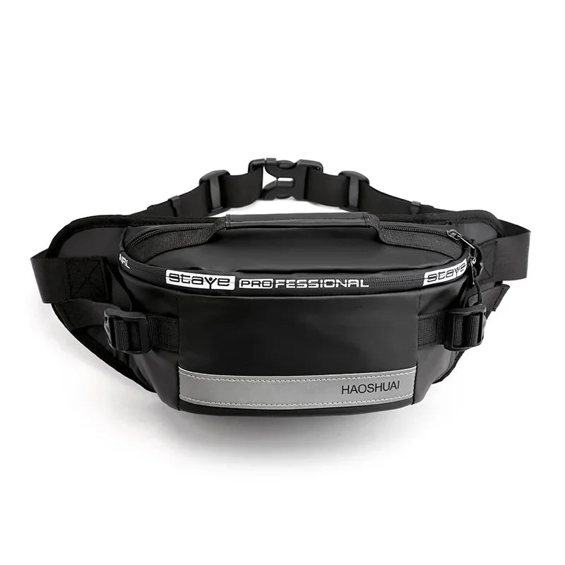 Men Nylon Waist Bags Fanny Single Chest Pack Multi-Functional Anti-theft Reflective Strip Shoulder Male Hip Bum Belt Bag