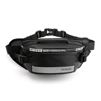 Men Nylon Waist Bags Fanny Single Chest Pack Multi-Functional Anti-theft Reflective Strip Shoulder Male Hip Bum Belt Bag