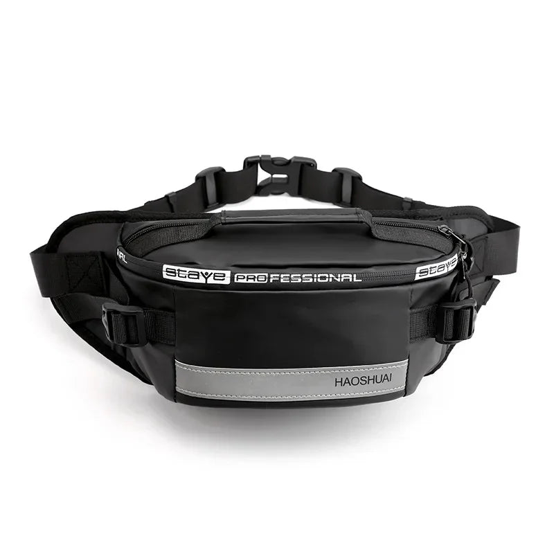 Men Nylon Waist Bags Fanny Single Chest Pack Multi-Functional Anti-theft Reflective Strip Shoulder Male Hip Bum Belt Bag