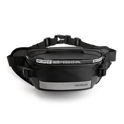 Men Nylon Waist Bags Fanny Single Chest Pack Multi-Functional Anti-theft Reflective Strip Shoulder Male Hip Bum Belt Bag