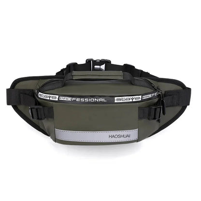 Men Nylon Waist Bags Fanny Single Chest Pack Multi-Functional Anti-theft Reflective Strip Shoulder Male Hip Bum Belt Bag