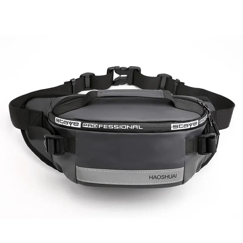 Men Nylon Waist Bags Fanny Single Chest Pack Multi-Functional Anti-theft Reflective Strip Shoulder Male Hip Bum Belt Bag
