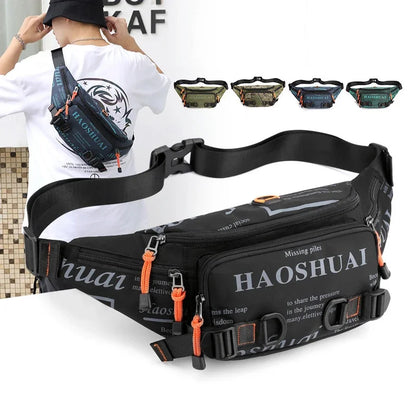 Men Nylon Waist Belt Bag Running Waterproof Multi-purpose Travel Male Sling Chest Fanny Pack Bum Hip Bags