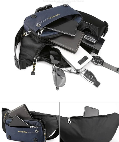 Men Nylon Waist Fanny Hip Sling Chest Pack Bag Waterproof Multi-purpose Travel Male Cross body Messenger Bum Belt Bags New