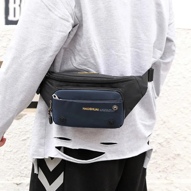 Men Nylon Waist Fanny Hip Sling Chest Pack Bag Waterproof Multi-purpose Travel Male Cross body Messenger Bum Belt Bags New