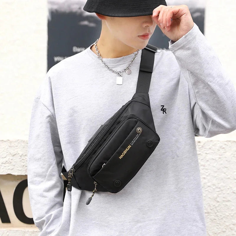 Men Nylon Waist Fanny Hip Sling Chest Pack Bag Waterproof Multi-purpose Travel Male Cross body Messenger Bum Belt Bags New