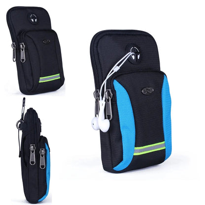Men Nylon Waist Fanny Pack Arm Band Hook Bag Waterproof Purse Male Women Small Messenger Cell Mobile Phone Case Cover Belt Bags