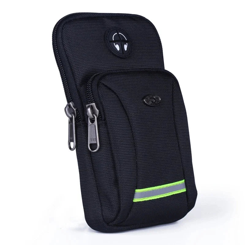 Men Nylon Waist Fanny Pack Arm Band Hook Bag Waterproof Purse Male Women Small Messenger Cell Mobile Phone Case Cover Belt Bags