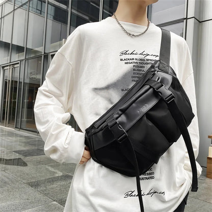 Men Nylon Waist Pack Belly Purse Waist Bag For Men Zipper Pocket Fashion Travel Sling Bags Crossbody Bag