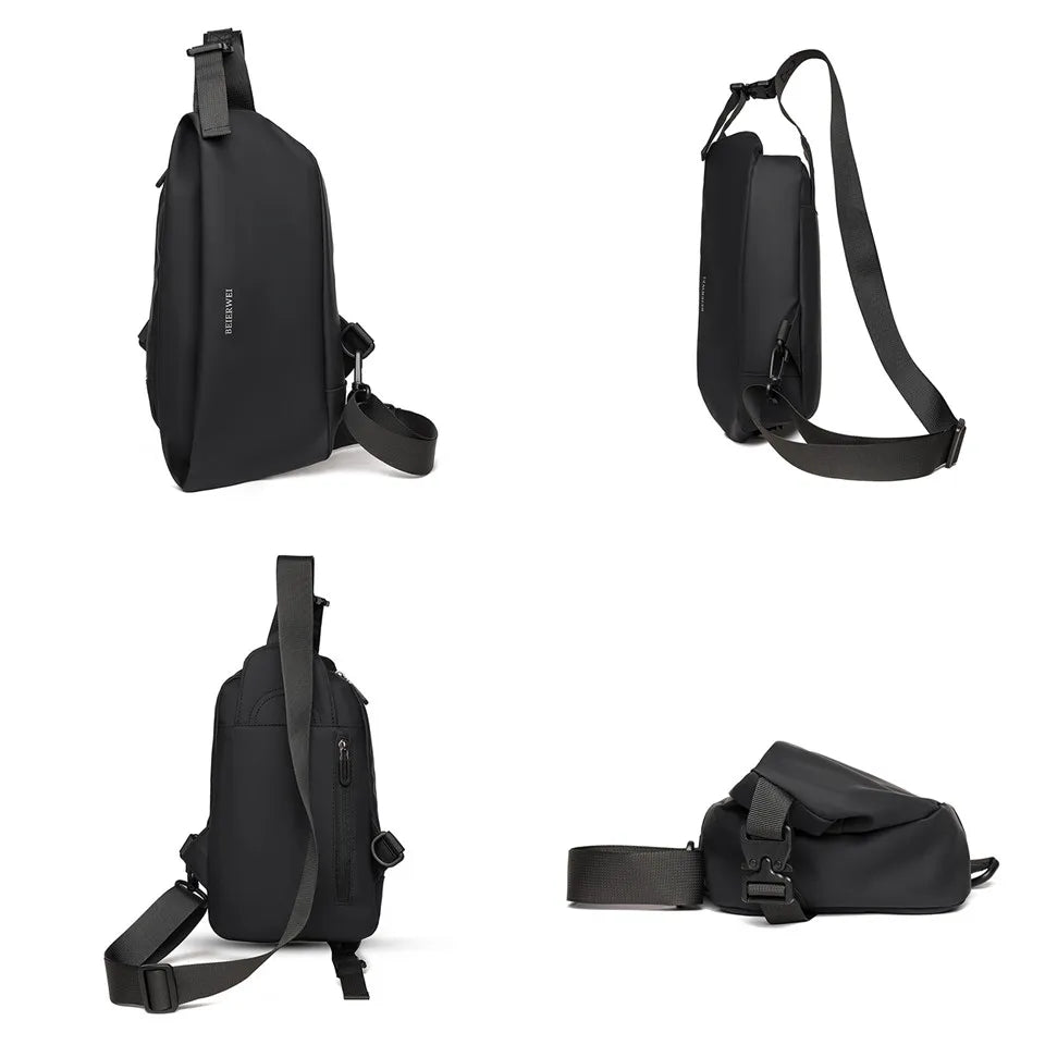 Men Nylon Waist Pack Belly Purse Waist Bag For Men Zipper Pocket Fashion Travel Sling Bags Crossbody Bag