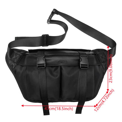 Men Nylon Waist Pack Belly Purse Waist Bag For Men Zipper Pocket Fashion Travel Sling Bags Crossbody Bag
