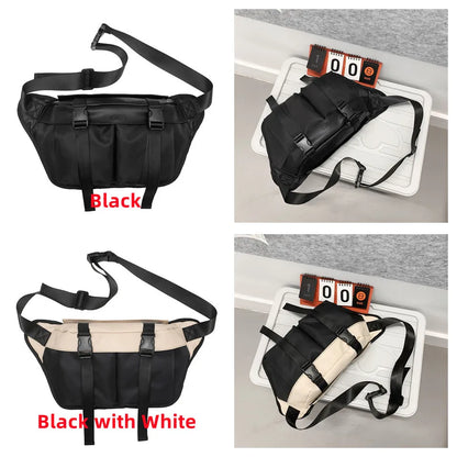 Men Nylon Waist Pack Belly Purse Waist Bag For Men Zipper Pocket Fashion Travel Sling Bags Crossbody Bag