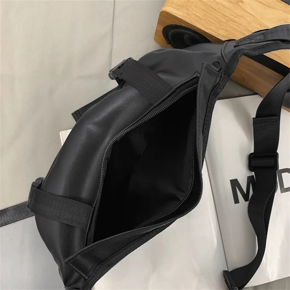 Men Nylon Waist Pack Belly Purse Waist Bag For Men Zipper Pocket Fashion Travel Sling Bags Crossbody Bag