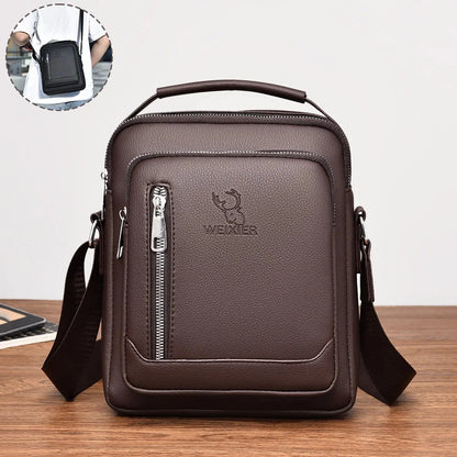 Men One Shoulder Cross body Bag Pouch Fashion Simple Casual Retro PU Leather Male Messenger Crossbody Bags