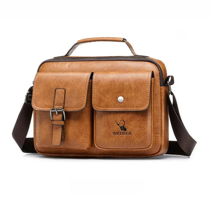 Men One Shoulder Cross body Handbag Business Briefcases Casual Laptop Retro Office Male Tote Top Handle Messenger Bag
