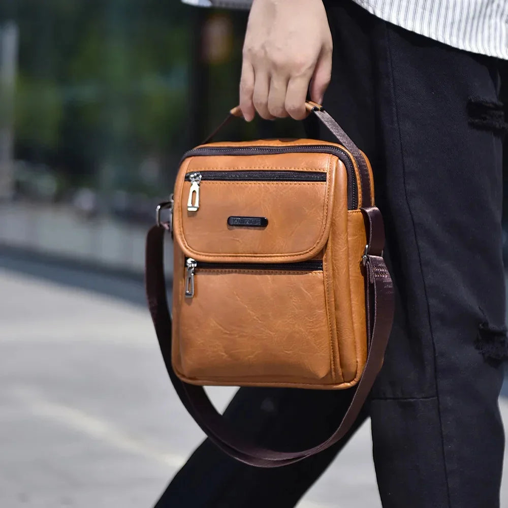 Men One Shoulder Cross body Handbag Business Briefcases Casual Laptop Retro Office Male Tote Top Handle Messenger Bag