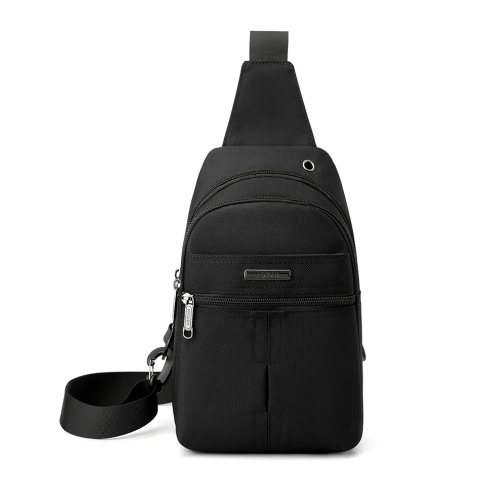 Men Oxford Small Sling Bag Solid Zipper Outdoor Casualchest Pack Sling Chest Bag Man Outdoor Travel Chest Bag