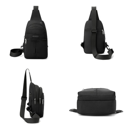 Men Oxford Small Sling Bag Solid Zipper Outdoor Casualchest Pack Sling Chest Bag Man Outdoor Travel Chest Bag