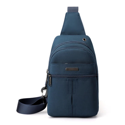 Men Oxford Small Sling Bag Solid Zipper Outdoor Casualchest Pack Sling Chest Bag Man Outdoor Travel Chest Bag