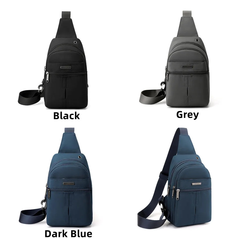 Men Oxford Small Sling Bag Solid Zipper Outdoor Casualchest Pack Sling Chest Bag Man Outdoor Travel Chest Bag