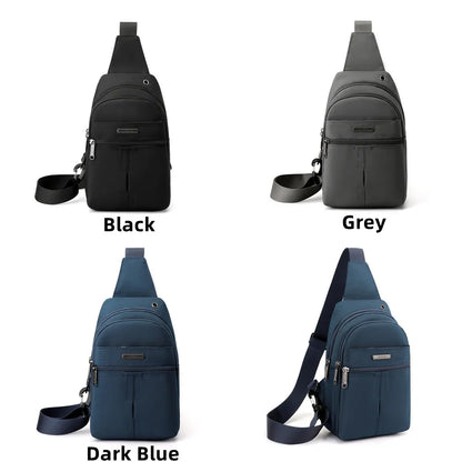 Men Oxford Small Sling Bag Solid Zipper Outdoor Casualchest Pack Sling Chest Bag Man Outdoor Travel Chest Bag