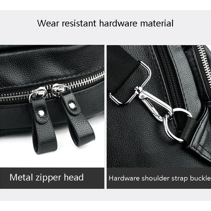 Men PU Leather Anti-theft Shoulder s Waterproof Multifunction Fashion Crossbody Sling Messenger Chest Bag Pack For Male
