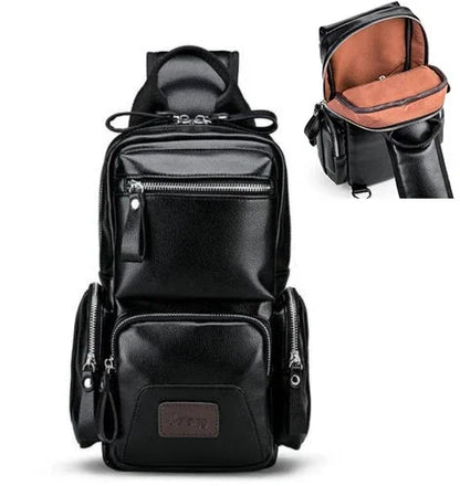 Men PU Leather Anti-theft Shoulder s Waterproof Multifunction Fashion Crossbody Sling Messenger Chest Bag Pack For Male