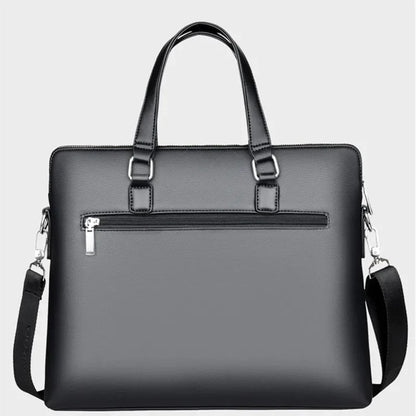 Men PU Leather Briefcase High Capacity Hand Tote Office Man Shoulder Messenger Business Laptop Bag