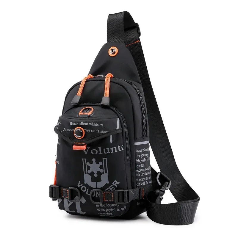 Men Shoulder Chest Pack Cross body Bag Mini Nylon Rucksack Waterproof Travel Military Male Sling Backpack Messenger Side Bags