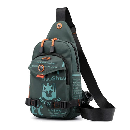 Men Shoulder Chest Pack Cross body Bag Mini Nylon Rucksack Waterproof Travel Military Male Sling Backpack Messenger Side Bags