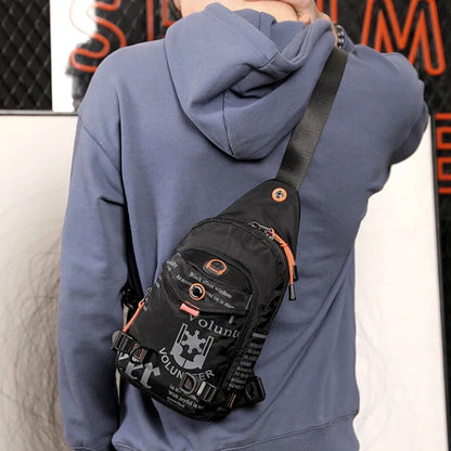 Men Shoulder Chest Pack Cross body Bag Mini Nylon Rucksack Waterproof Travel Military Male Sling Backpack Messenger Side Bags