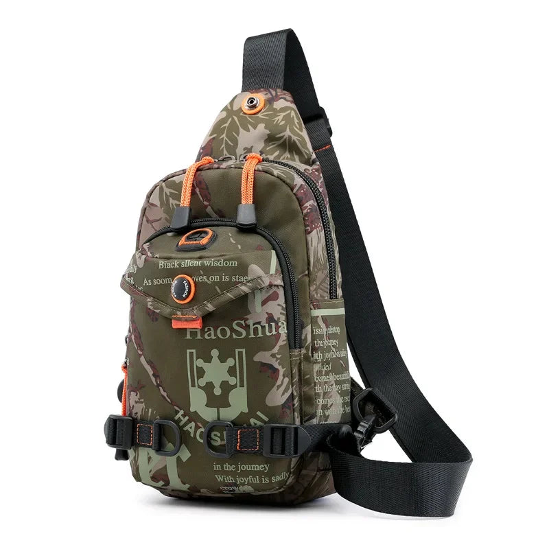 Men Shoulder Chest Pack Cross body Bag Mini Nylon Rucksack Waterproof Travel Military Male Sling Backpack Messenger Side Bags
