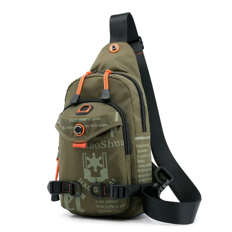 Men Shoulder Chest Pack Cross body Bag Mini Nylon Rucksack Waterproof Travel Military Male Sling Backpack Messenger Side Bags