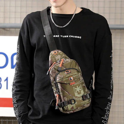 Men Shoulder Chest Pack Cross body Bag Mini Nylon Rucksack Waterproof Travel Military Male Sling Backpack Messenger Side Bags