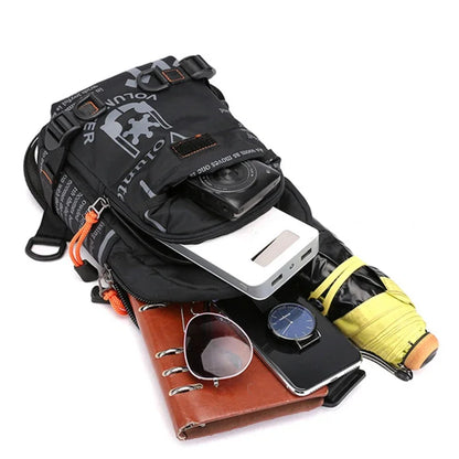 Men Shoulder Chest Pack Cross body Bag Mini Nylon Rucksack Waterproof Travel Military Male Sling Backpack Messenger Side Bags