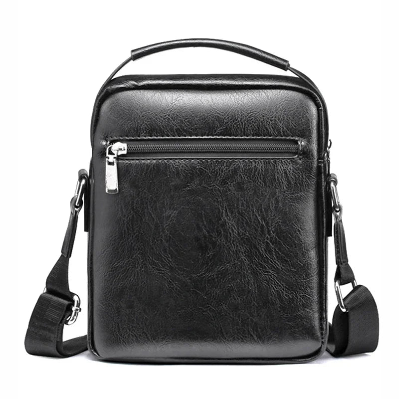 Men Shoulder Cross body Handbag Multi-function Business Fashion Retro PU Leather Male Briefcase Top Handel Messenger Bag
