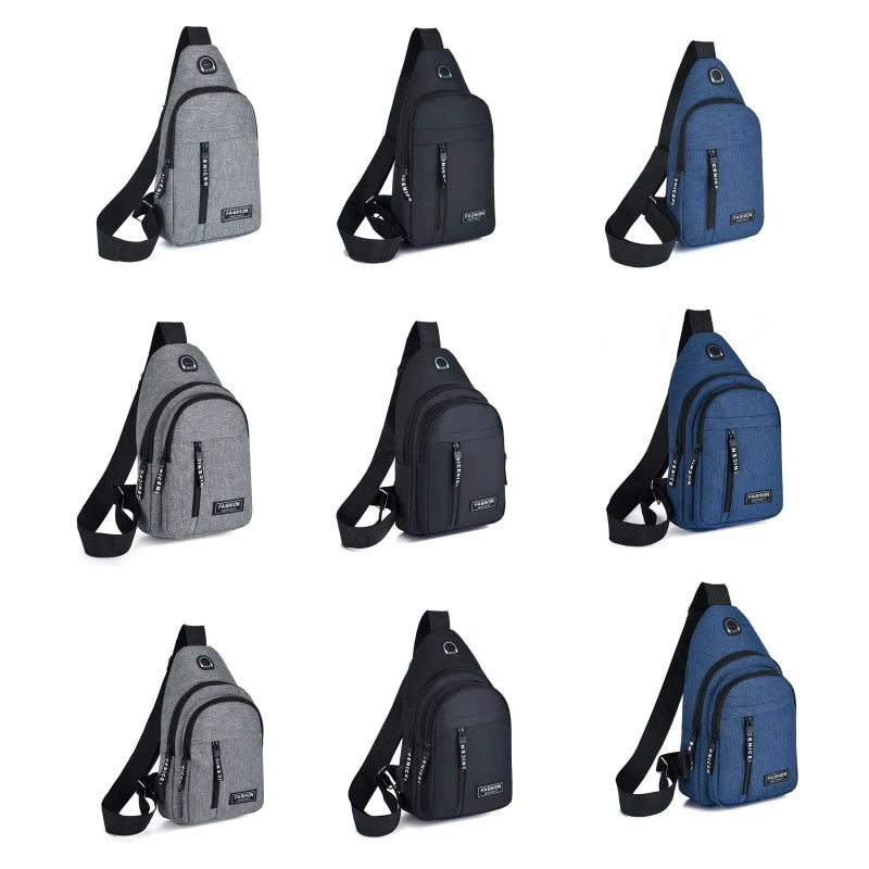 Men Shoulder Messenger Bag Multi Pockets Crossbody Bag, Casual Travel Waist Chest Bag Small Chest Pack Handbag Briefcase