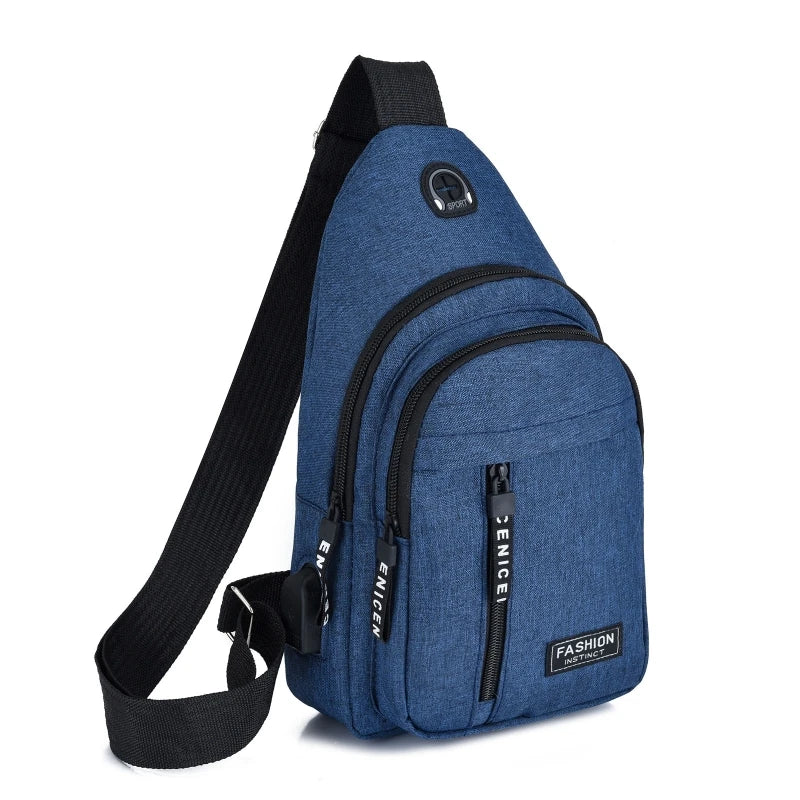 Men Shoulder Messenger Bag Multi Pockets Crossbody Bag, Casual Travel Waist Chest Bag Small Chest Pack Handbag Briefcase