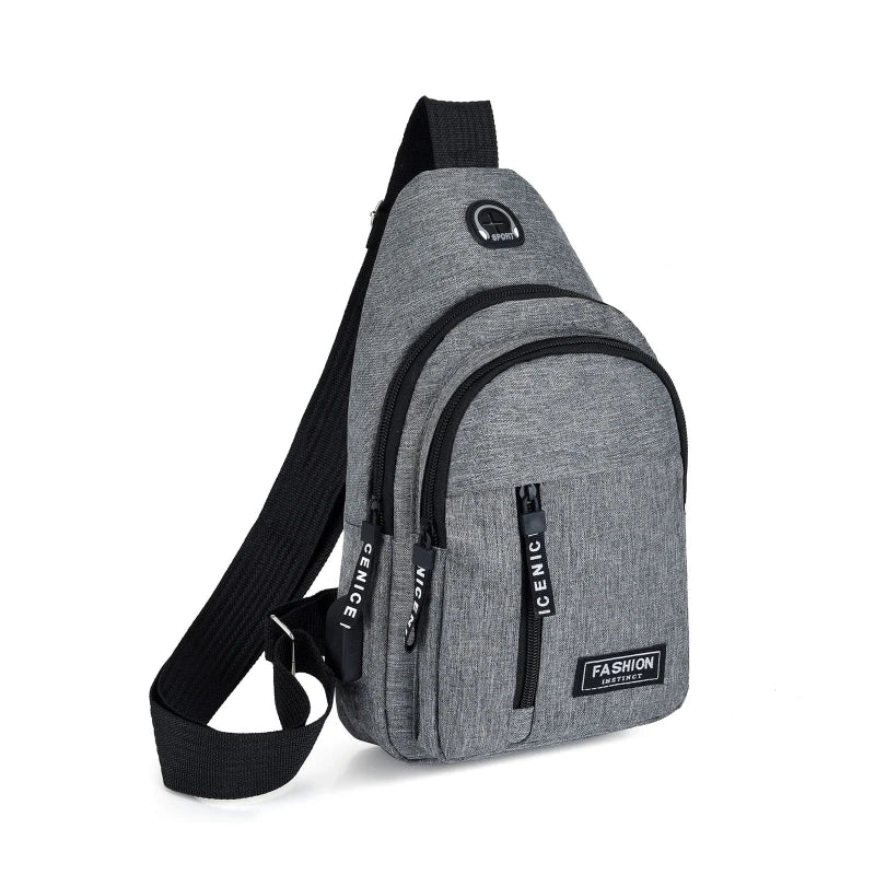 Men Shoulder Messenger Bag Multi Pockets Crossbody Bag, Casual Travel Waist Chest Bag Small Chest Pack Handbag Briefcase
