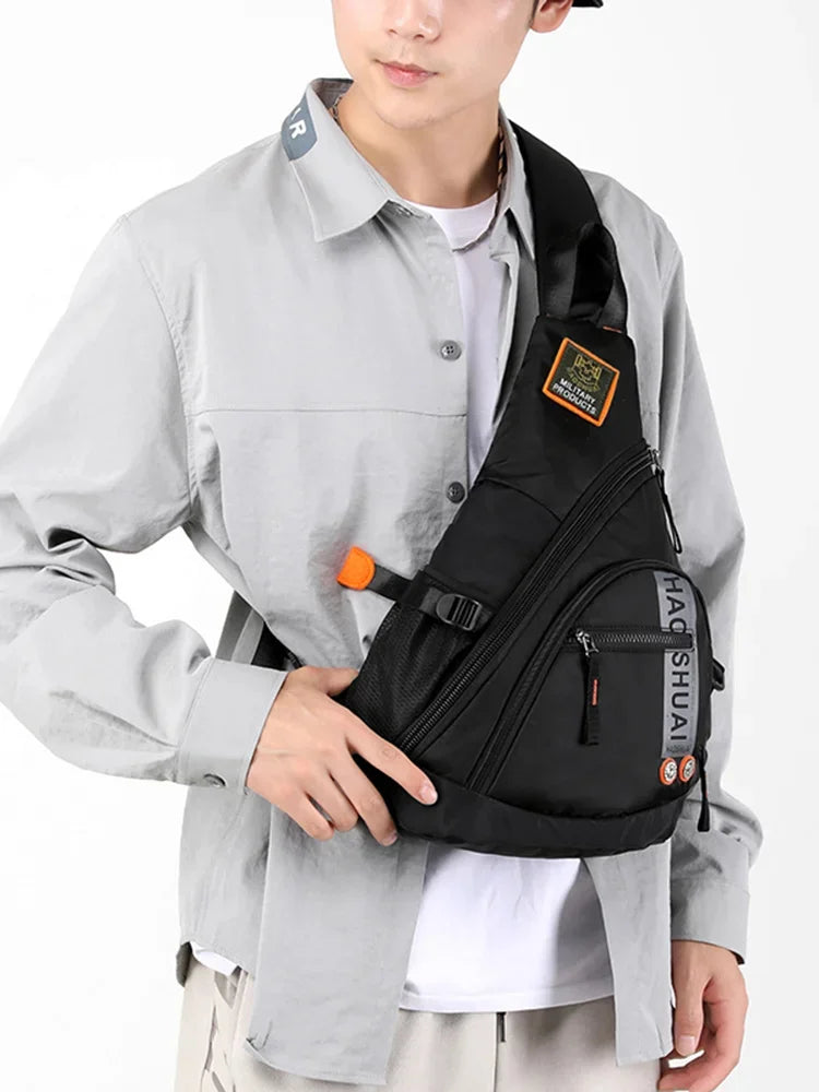 Men Sling Backpack Messenger Cross Body Chest Knapsack Waterproof Nylon Laptop Travel Assault Male One Shoulder Bag Rucksack