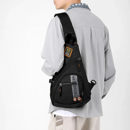 Men Sling Backpack Messenger Cross Body Chest Knapsack Waterproof Nylon Laptop Travel Assault Male One Shoulder Bag Rucksack