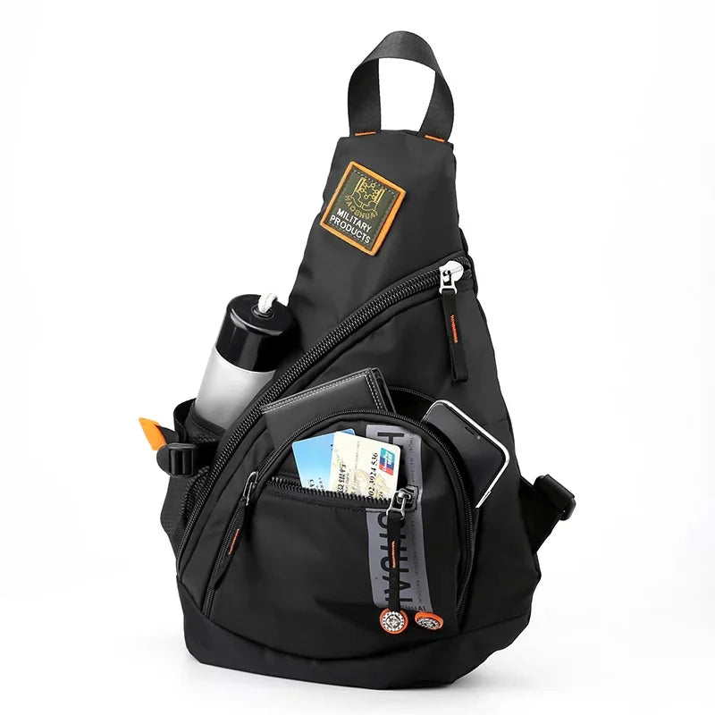 Men Sling Backpack Messenger Cross Body Chest Knapsack Waterproof Nylon Laptop Travel Assault Male One Shoulder Bag Rucksack