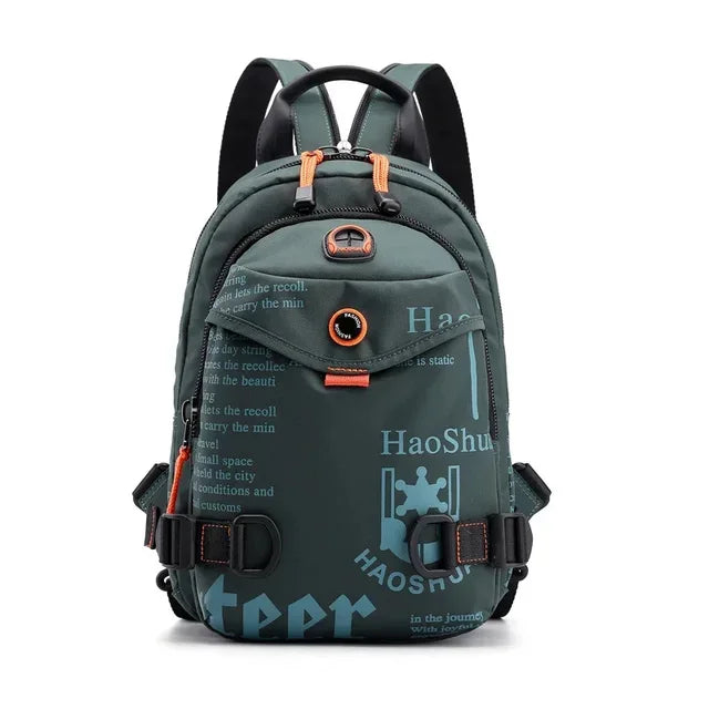 Men Small Backpack Daypack One Shoulder Cross Body Pack Travel Climb Military Nylon Male Knapsacks Sling Chest Rucksack Bag