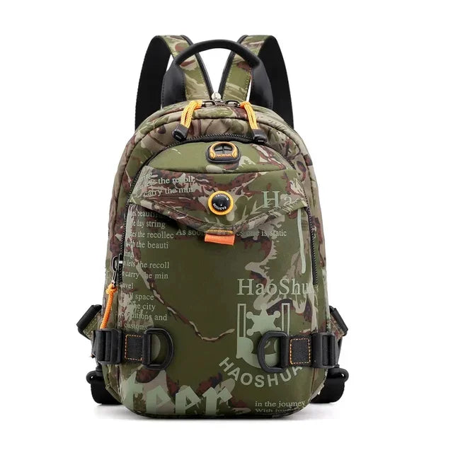 Men Small Backpack Daypack One Shoulder Cross Body Pack Travel Climb Military Nylon Male Knapsacks Sling Chest Rucksack Bag