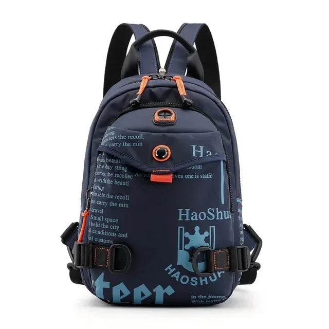 Men Small Backpack Daypack One Shoulder Cross Body Pack Travel Climb Military Nylon Male Knapsacks Sling Chest Rucksack Bag