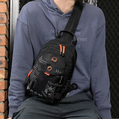 Men Small Backpack Daypack One Shoulder Cross Body Pack Travel Climb Military Nylon Male Knapsacks Sling Chest Rucksack Bag