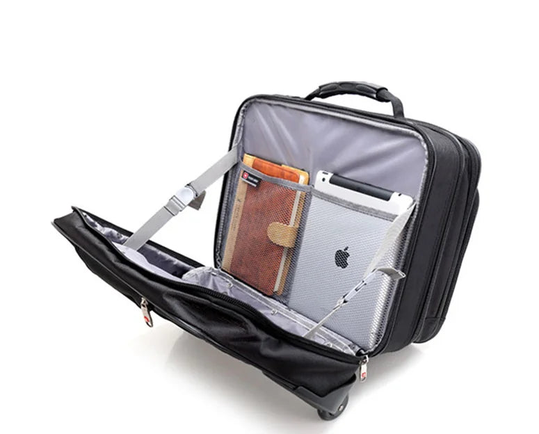 Men Softside Spinner Suitcase 18 inch business luggage Suitcase Carry on Rolling luggage Suitcase Travel Trolley Bag with wheels