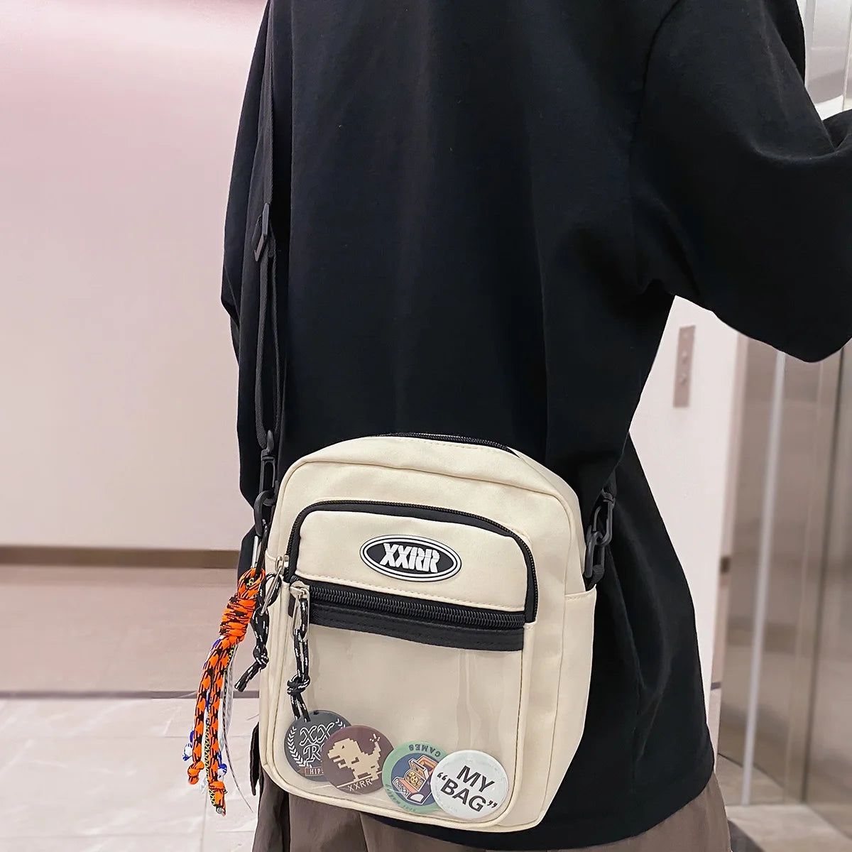 Men Teen Lady Transparent Cell Phone Shoulder Bags Fashion Girls Small Crossbody Bag Boy Badge Travel Design Pocket Women Trendy