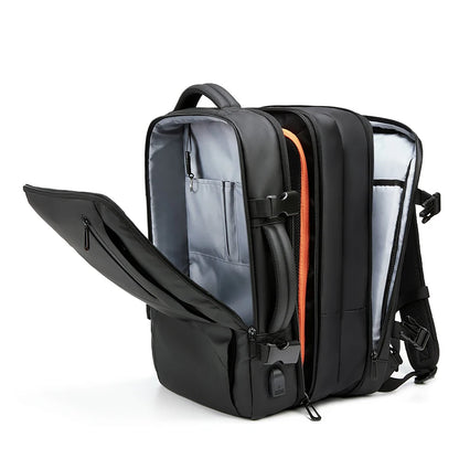 Men Travel Backpack Expand 39L Business 17 Inch Laptop Backpack Fashion School backpack USB charging waterproof Hiking Backpack